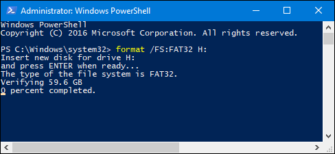 formater une clé usb avec powershell
