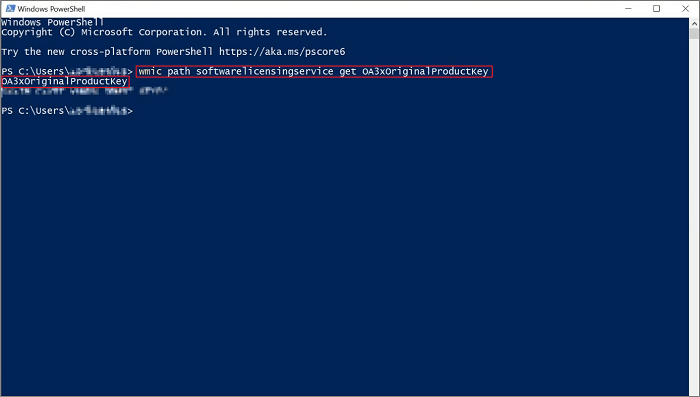 clé de produit dans powershell