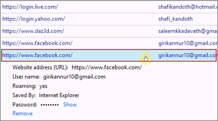 sélectionner un élément à supprimer