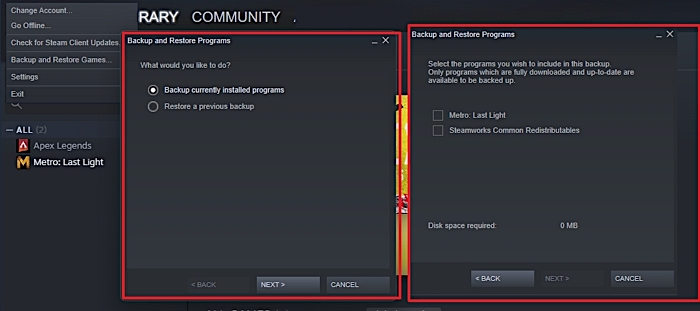 sauvegarder les jeux steam actuels