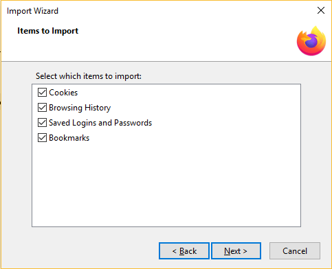 transférer les signets de chrome à firefox -3