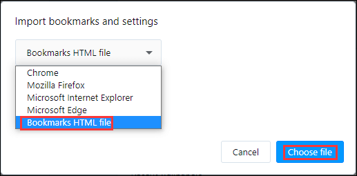 transférer les favoris de chrome à opera -3
