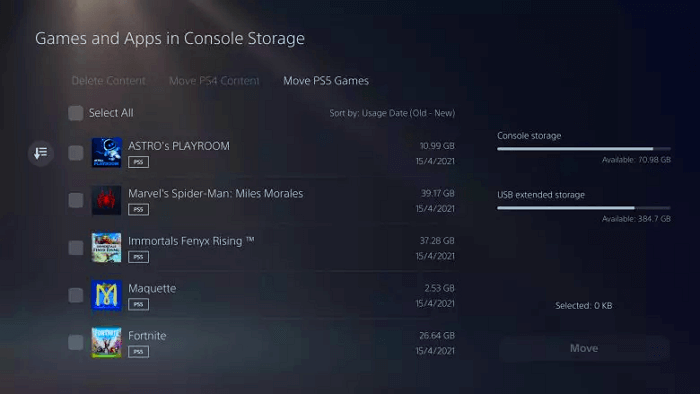 comment déplacer des jeux playstation vers un disque dur externe étape 2