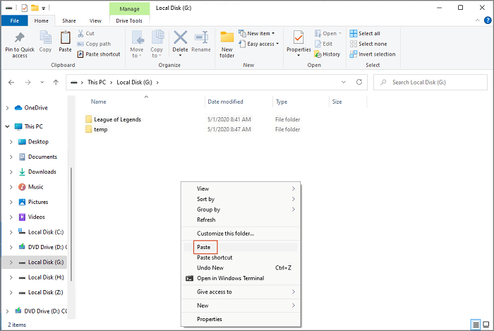 transférer des jeux d'émeute en utilisant copier et coller 2