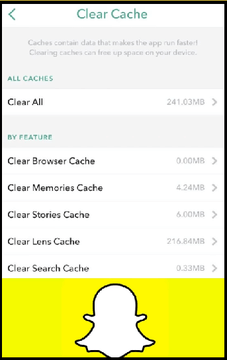 comment réparer la qualité de la caméra de snapchat - effacer le cache