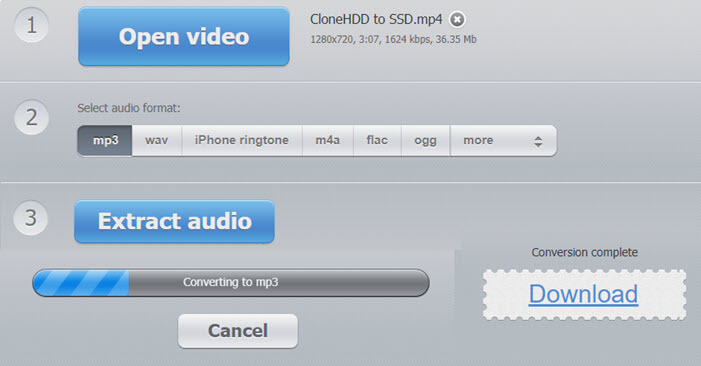 Extraire l'audio de MKV en ligne
