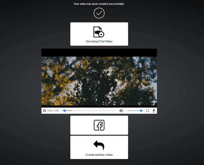 Convertir des fichiers mp3 en vidéos en ligne - créer la vidéo