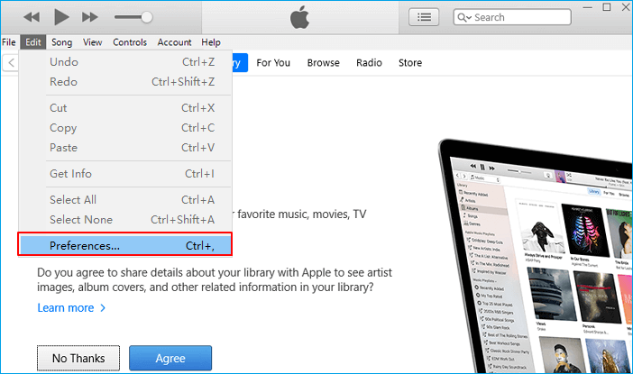 Ouvrez iTunes sous Windows.