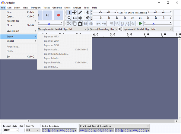 convertir la vidéo en audio - Audacity