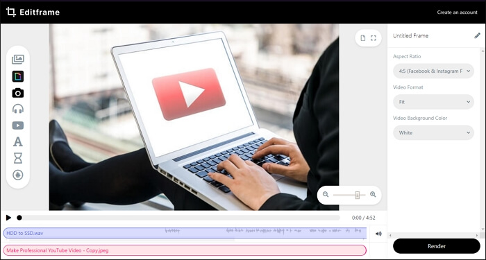 Edit Frame Creator ajouter une image et du son