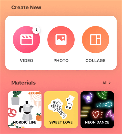 nouveau projet vidéo