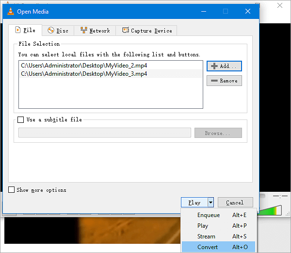 fusionner des vidéos à l'aide de vlc - 2