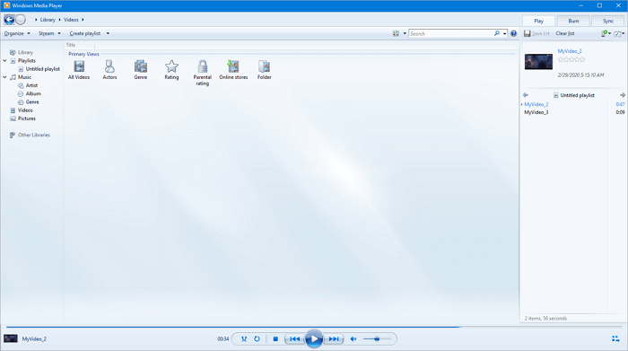 fusionner des vidéos à l'aide de Windows Media Player