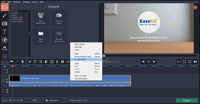 se détacher pour éliminer le bruit de la vidéo