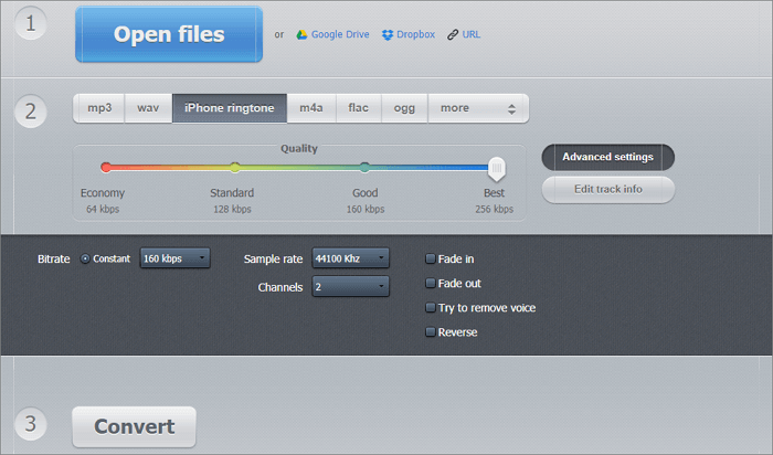 extraire l'audio de la vidéo à l'aide de l'outil en ligne