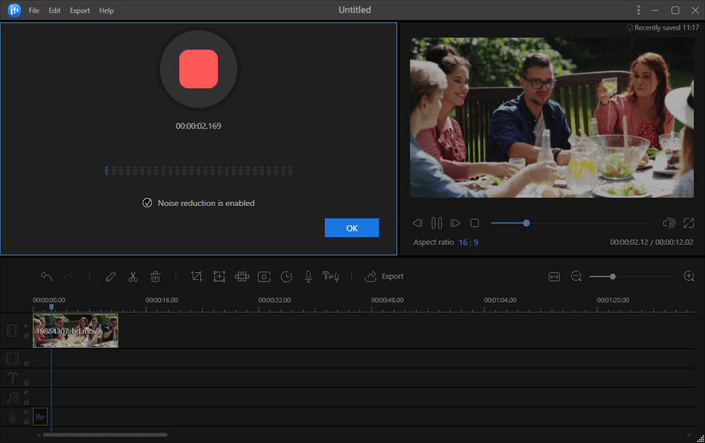 Terminer l'enregistrement de la voix off