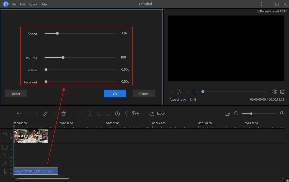 Régler les paramètres de la voix-off