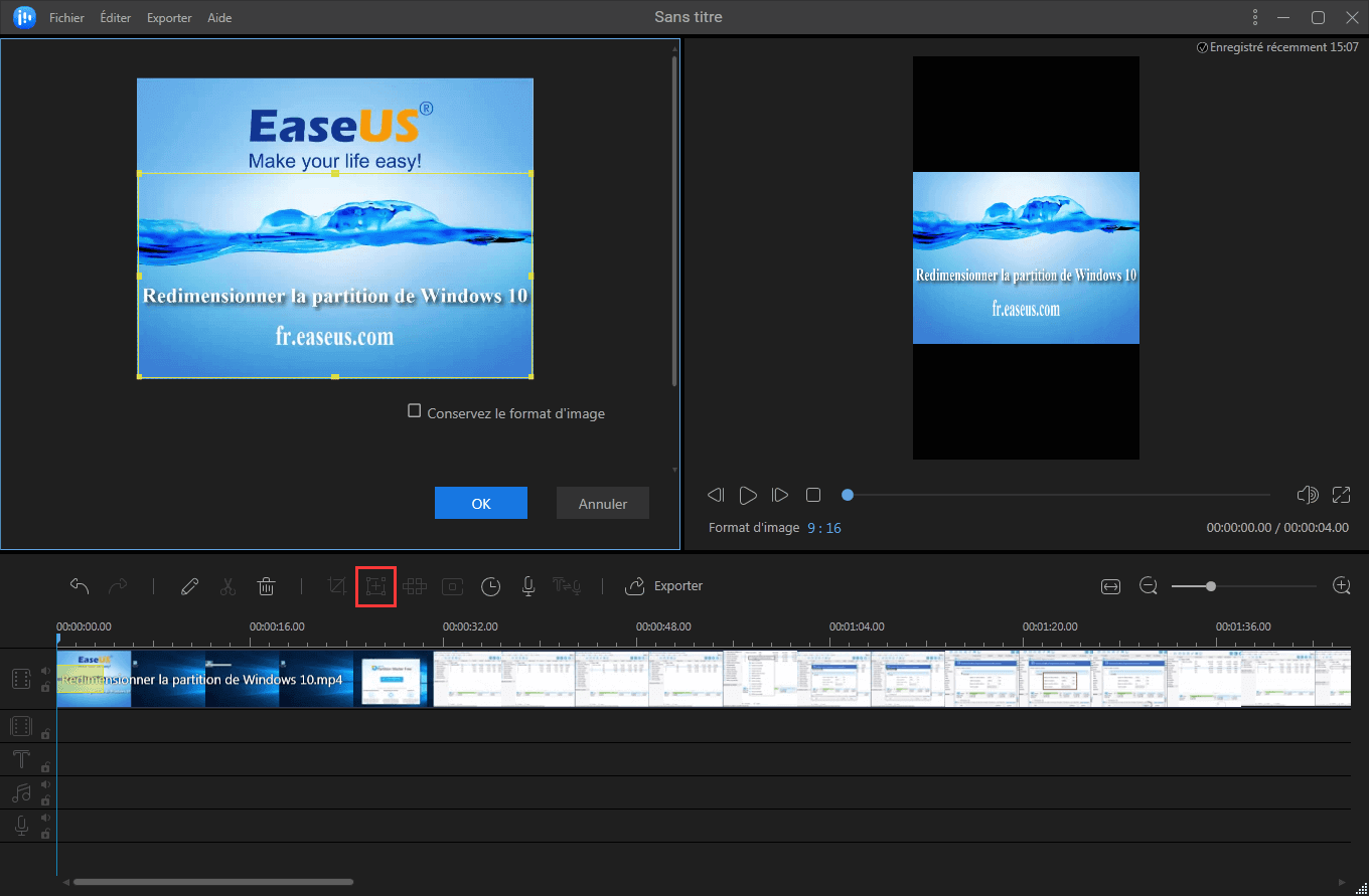 supprimer le filigrane de la vidéo par recadrage