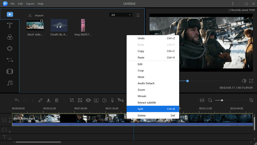 diviser la vidéo