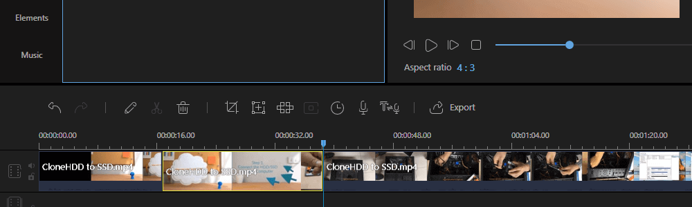 Ajouter une vidéo à la timeline