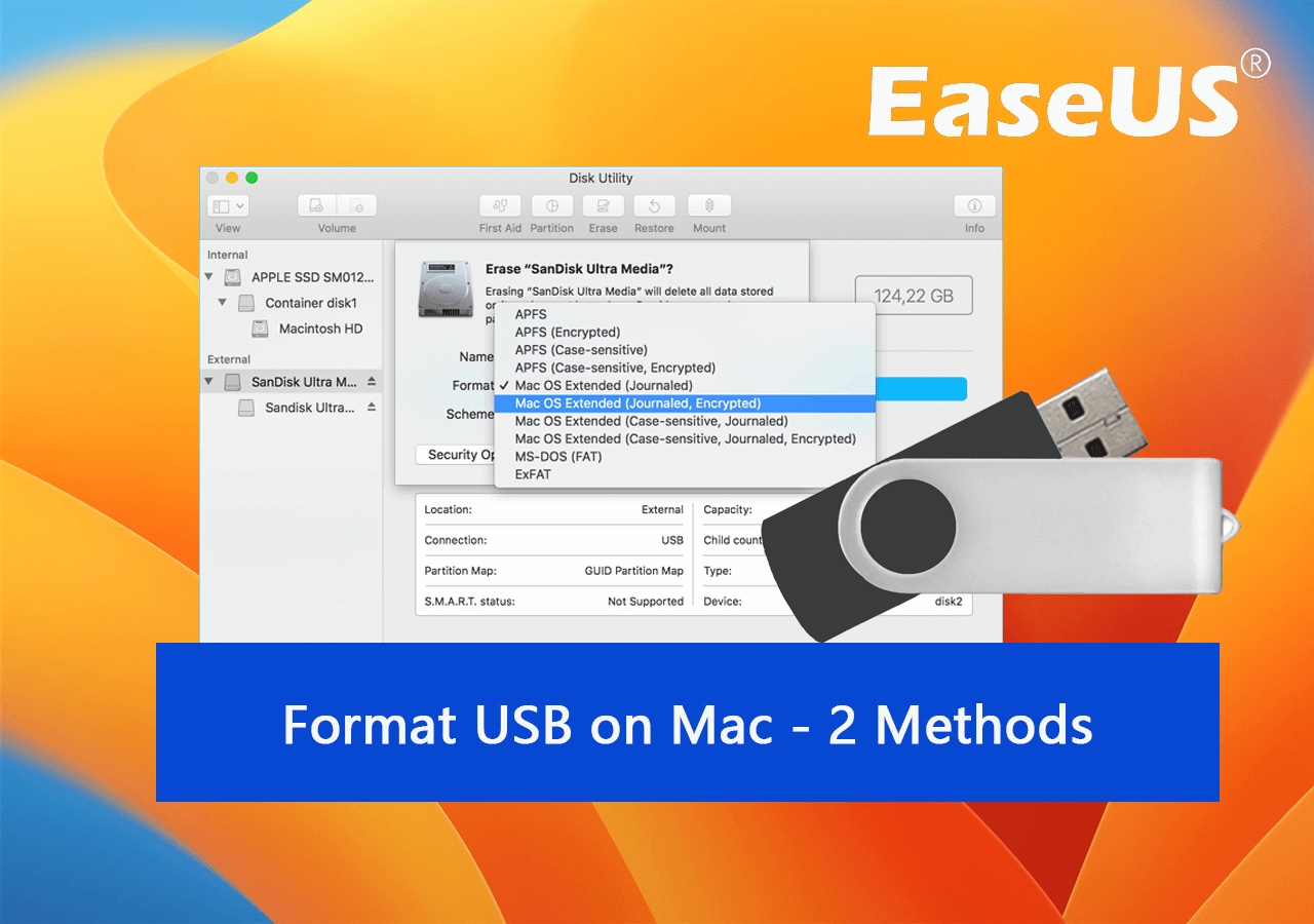 Comment formater une clé USB sur Mac ? 2 méthodes fiables et gratuites avec  un guide pratique - EaseUS