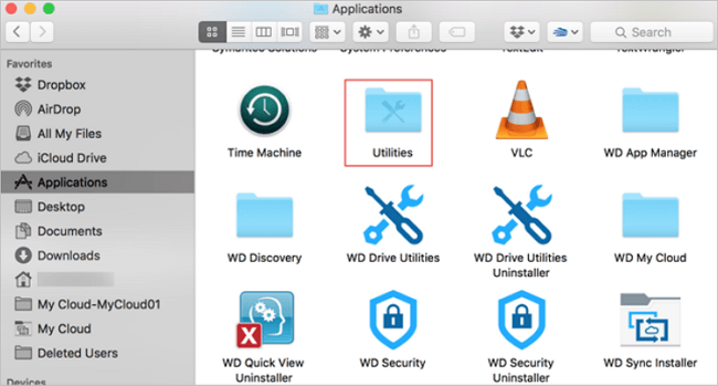 Ouvrir l'utilitaire de disque