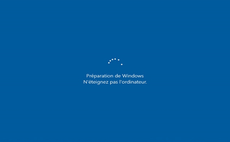 préparation de Windows n'éteignez pas l'ordinateur