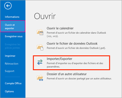 Importer des fichiers pst dans Outlook