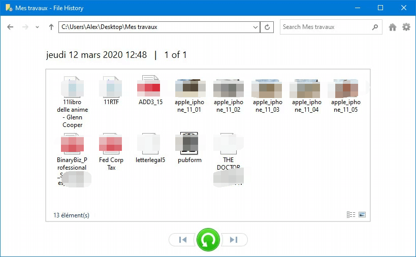 restaurer la version précédente des fichiers sur une clé usb sans utiliser de logiciel