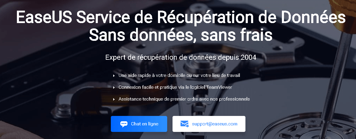 service de récupération de données manuel easeus