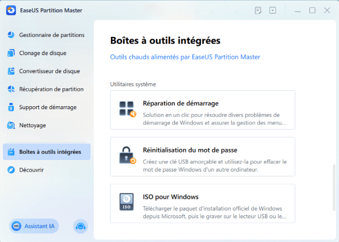 Créer une clé USB bootable avec EaseUS Partition Master