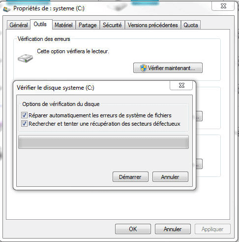 Exécuter une vérification approfondie du disque dur pour réparer un disque dur endommagé