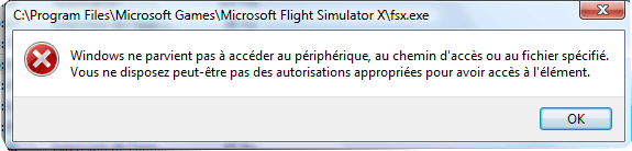 Windows ne parvient pas accéder au périphérique au chemin d’accès ou fichier spécifié