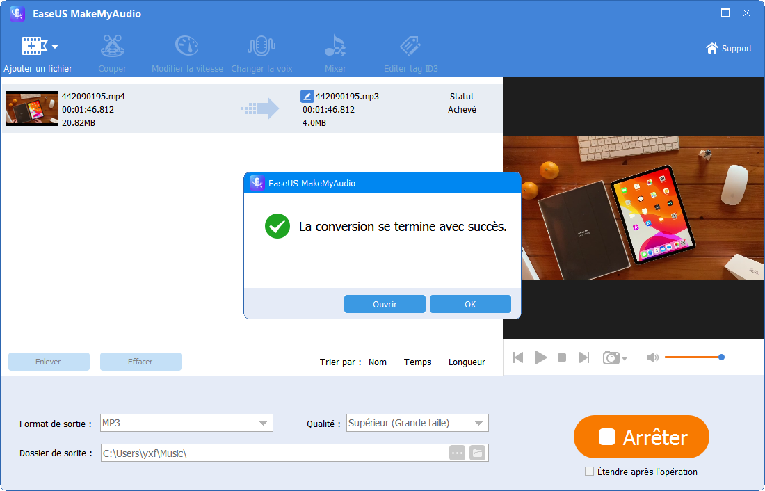 Convertir audio dans un autre format - 3
