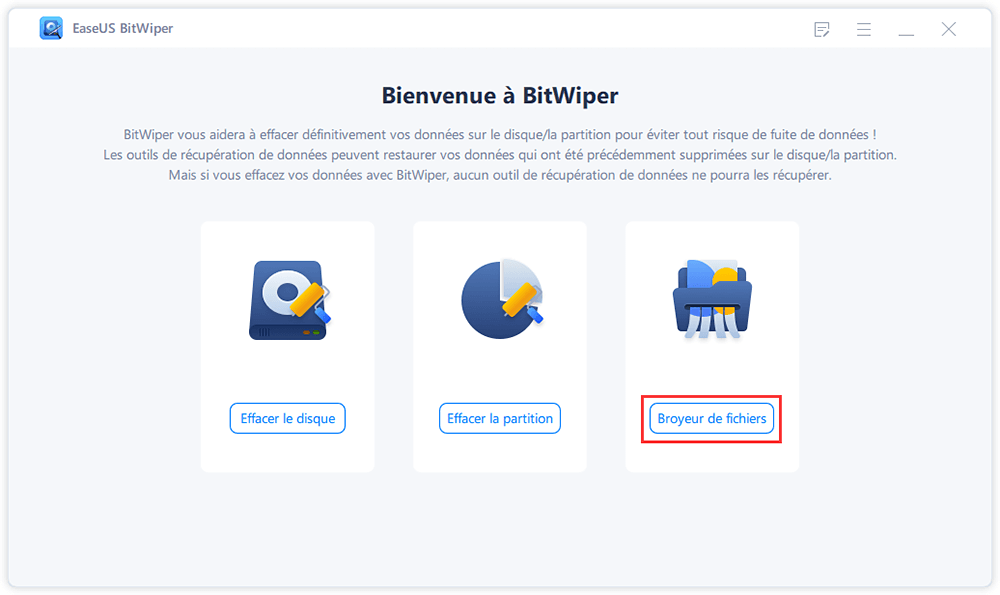 Sélectionnez Broyeur de fichiers