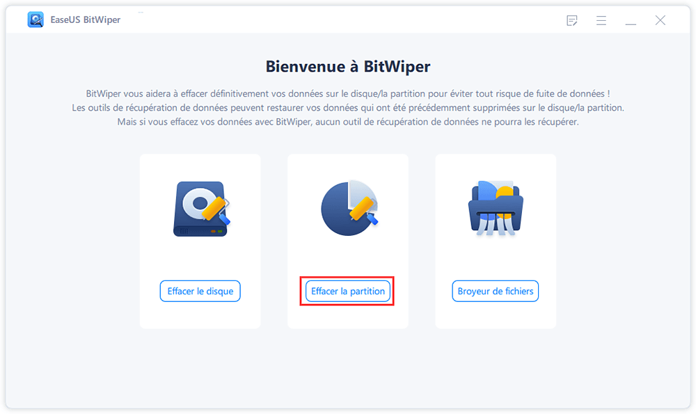 Sélectionnez Effacer la partition
