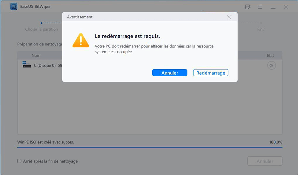 Sélectionnez Effacer la partition