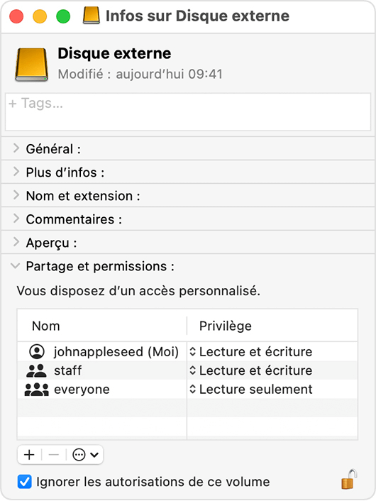 Disque dur externe en lecture seule sur Mac - Solution 2
