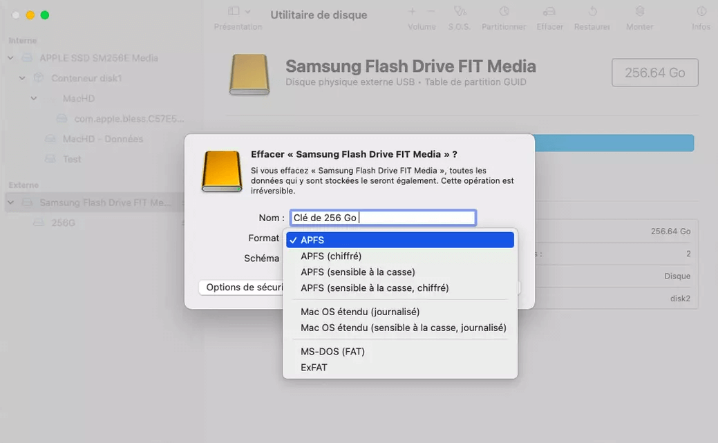 Lecteur externe en lecture seule sur Mac - Solution 1