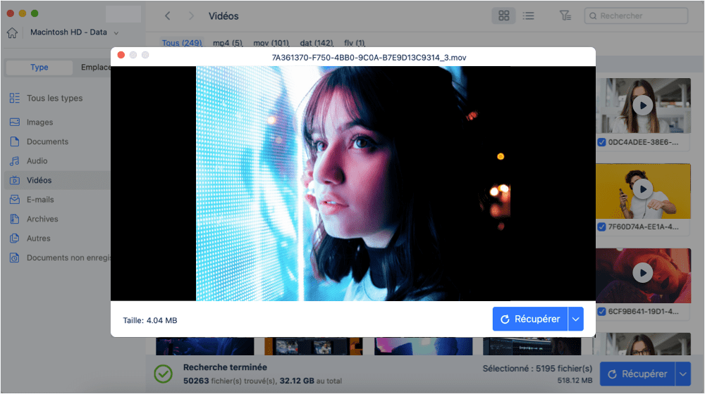 cliquez sur le bouton récupérer maintenant pour récupérer les données perdues sur votre Mac