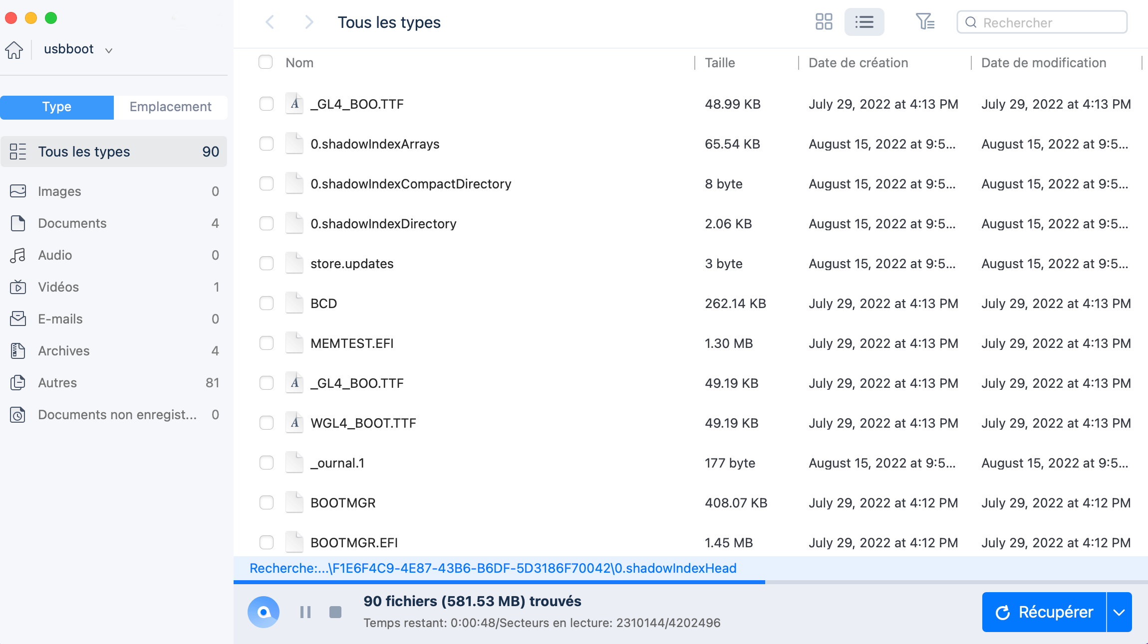 analyser la carte sd pour y retrouver les données perdues