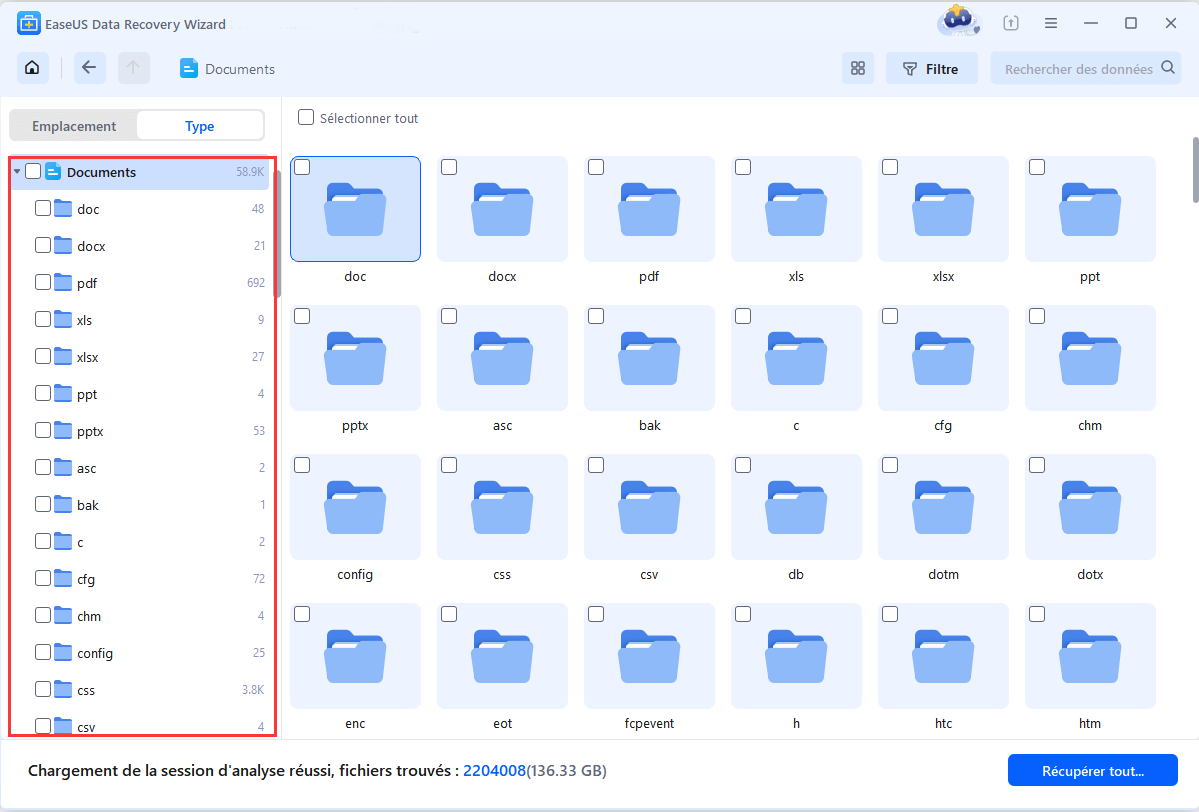 sélectionnez les fichiers Sticky Notes et cliquez sur récupérer