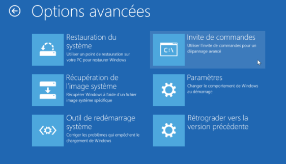 Ouvrez l'invite de commande pour exécuter la ligne de commande afin de réparer BCD