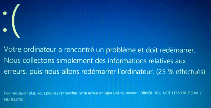 votre terminal a rencontre un probleme