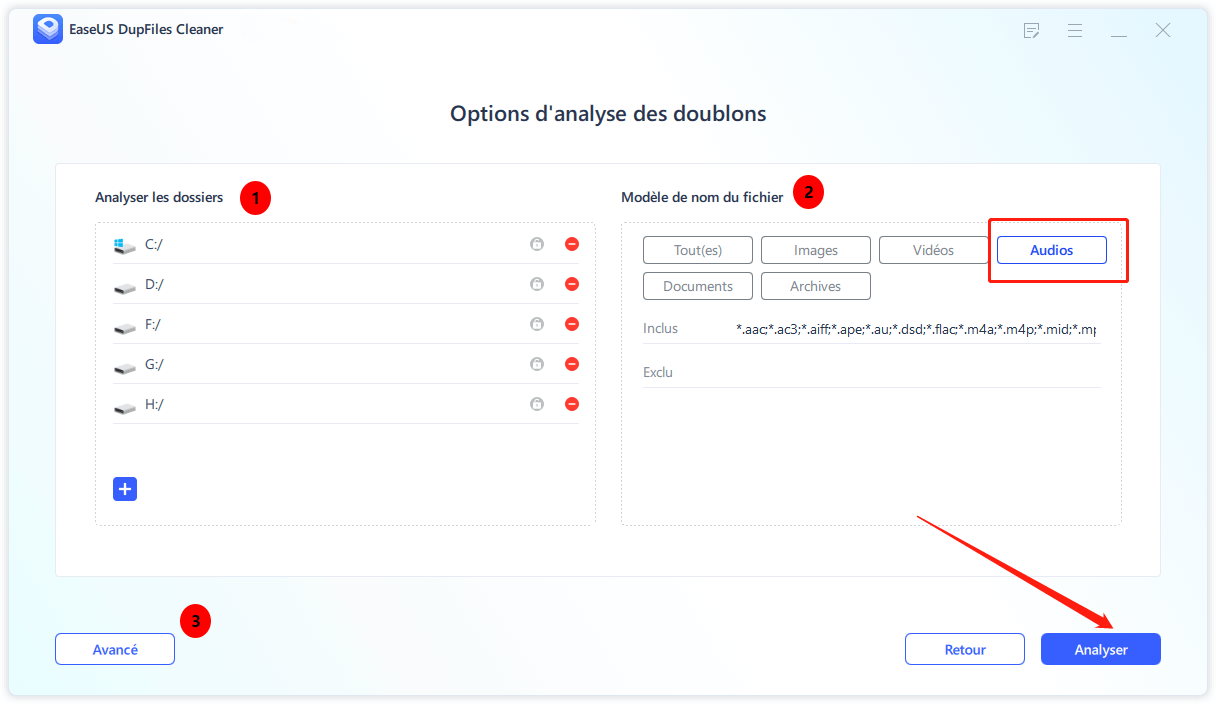 supprimer les audios en double étape1