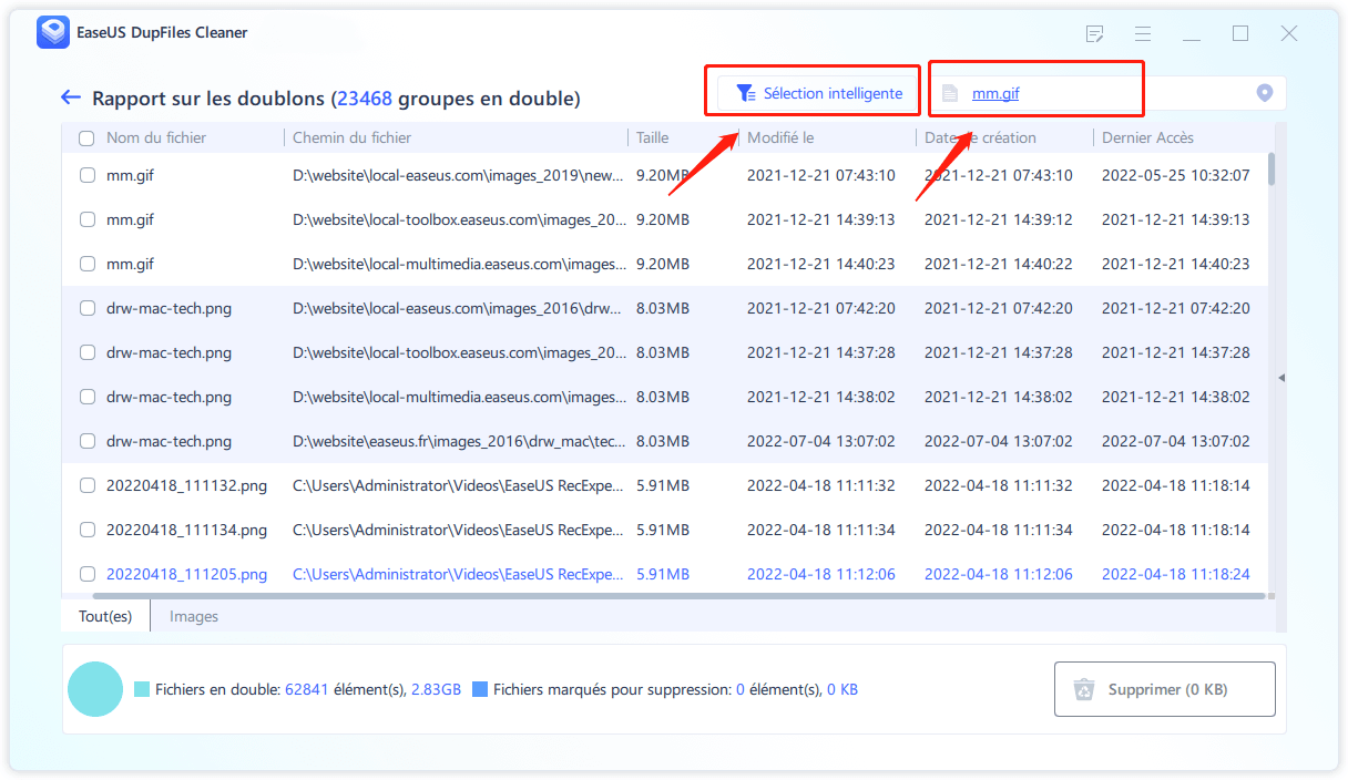 supprimer les photos en double étape4