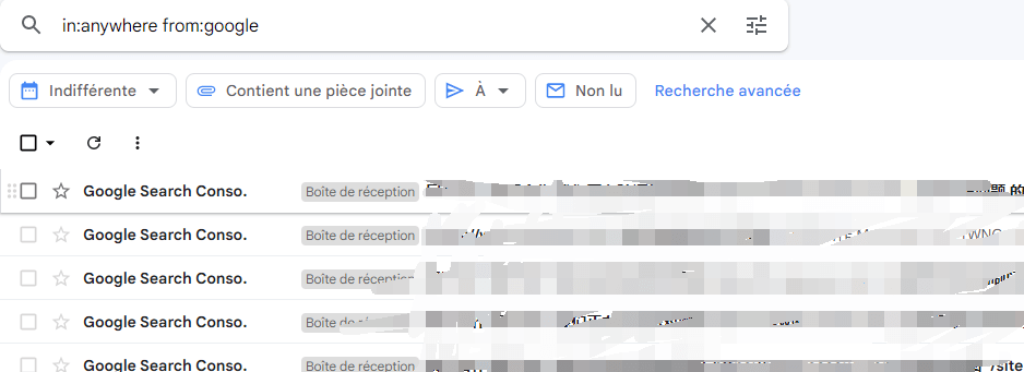 Trouvez les emails Gmail supprimés.