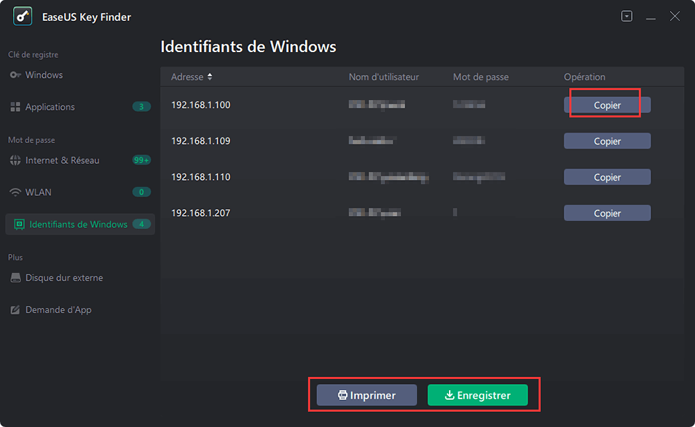 Sauvegarder les noms d'utilisateur et les mots de passe Identifiant de Windows en une seule fois