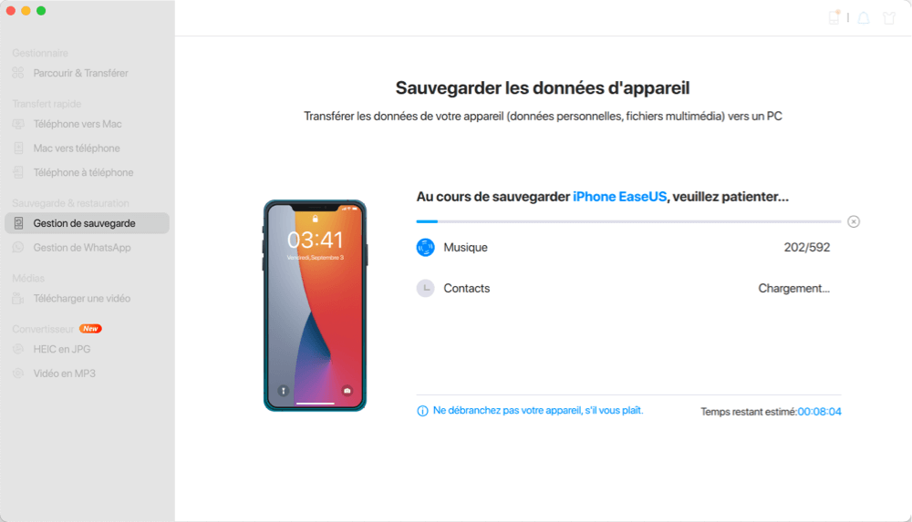 comment sauvegarder un iPhone sur un PC - étape 3