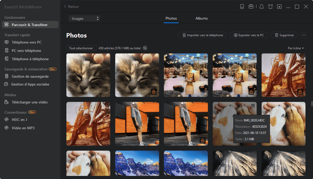 Comment supprimer des photos synchronisées d'un iPhone ou d'un iPad avec Mobimover - Étape 3